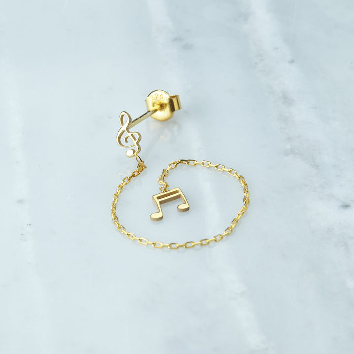 Treble Clef & Note Threader Earrings  | Gift For Her | Gift For Mom Bridesmaid Gifts | Graduation Gifts | Wedding Party Gifts