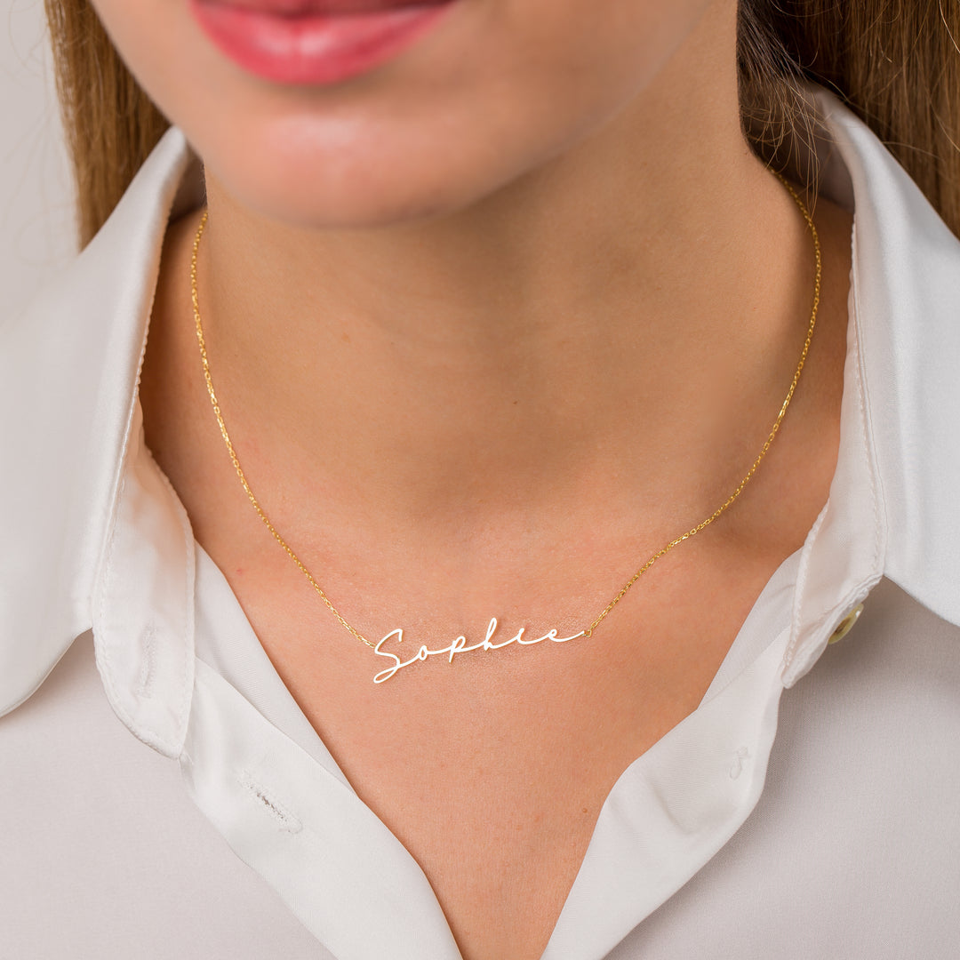 Personalized Handwriting Necklace | Handwriting Jewelry | Cursive Name Necklace | Gift for Wife | Mother's Gift